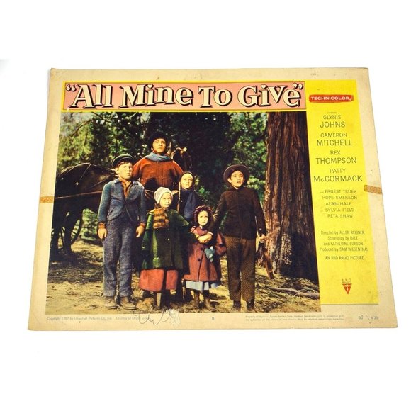 American Vintage Other - All Mine to Give 1957 Lobby Card Movie Poster Technicolor Drama Glynis‎ Johns